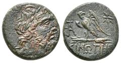 GREEK Greek coin PAPHLAGONIA. Sinope. Ae (Circa 95-90 or 80-70 BC). Struck under Mithradates VI Eupator. Obv: Laureate head of Zeus right. Rev: ΣΙΝΩΠΗΣ. Eagle, with head right and wings spread, standi