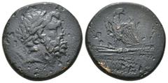 GREEK Greek coin PAPHLAGONIA. Sinope. Ae (Circa 95-90 or 80-70 BC). Struck under Mithradates VI Eupator. Obv: Laureate head of Zeus right. Rev: ΣΙΝΩΠΗΣ. Eagle, with head right and wings spread, standi