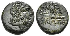 GREEK COINS PAPHLAGONIA. Sinope. (Circa 120-80 BC). AE Bronze Obv: Laureate head of Zeus right Rev: ΣΙΝΩΠΗΣ. Eagle to left on thunderbolt, head to right, monogram to left. 7,11 g - 18,64 mm