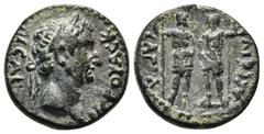 ROMAN PROVINCIAL COINS PISIDIA. Sagalassus. Nerva, 96-98. AE . ΝΕΡΟΥΑϹ ΚΑΙϹΑΡ Laureate head of Nerva to right. Rev. ϹΑΓΑΛΑϹϹЄωΝ The Dioskouroi standing facing each other, each wearing pilos surmounted