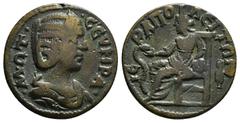 Roman Provincial Coins PHRYGIA. Hierapolis. Otacilia Severa (Augusta, 244-249). Ae 5,95 g - 22,09 mm Obv : Μ ΩΤ ϹƐΥΗΡΑ; diademed and draped bust of Otacilia Severa. Rev : ΙƐΡΑΠΟΛƐΙΤΩΝ; Hygieia seated 