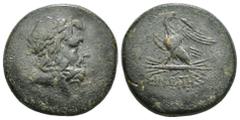 Greek Coins PAPHLAGONIA. Sinope. Ae (Circa 95-90 or 80-70 BC). Struck under Mithradates VI Eupator. Obv: Laureate head of Zeus right. Rev: ΣΙΝΩΠΗΣ. Eagle, with head right and wings spread, standing le