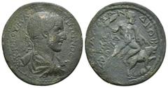 Roman Provincial Coins LYDIA. Blaundus.Maximinus I Thrax (235-238). Ae Fine. Obv : ΑΥΤ Κ Γ Ι ΟΥΗ ΜΑΞΙΜΙΝΟϹ Ϲ, laureate, draped and cuirassed bust of Maximinus, right, seen from rear. Rev : ΑΡΧ ΑΛΕΖΑΝΔ