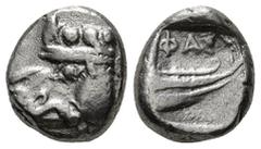 Greek Coins LYCIA. Phaselis. Tetrobol (Circa 500-440 BC). Obv: Prow of galley left. Rev: ΦΑ - Σ. Stern of galley right within incuse square 3,50 g - 13,23 mm