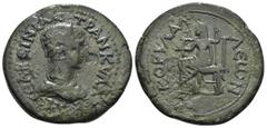 Roman Provincial Coins LYCIA. Corydalla. Tranquillina (Augusta, 241-244). Ae. Obv: CΑΒEINIAN ΤΡΑΝΚYΛΛЄΙΝΑN CЄ. Draped bust right, wearing stephane. Rev: ΚΟRYΔΑΛΛΕWN. Cybele seated left. Holding Sceptr