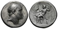 Greek Coins KINGS OF PONTOS. Mithradates III, circa 220-200 BC. Tetradrachm). Diademed and draped bust of Mithradates to right. Rev. ΒΑΣΙΛΕΩΣ - MIΘ-PAΔATOY Zeus seated to left on a high-backed throne,