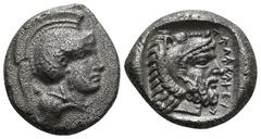 Greek Coins LYCIA. Telmessos(?). Stater (Circa 410-370 BC). Obv: Helmeted head of Athena right. Rev: Head of Herakles right, wearing lion skin headdress; club to right; all within incuse square. 8,00 