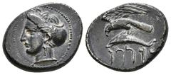 Greek Coins PAPHLAGONIA. Sinope. Drachm. Persian Satrap Abdssn (circa 360-330 BC). Obv: Head of Nymph left, with hair in sakkos; aphlaston before. Rev: Sea eagle on dolphin left; Aramaic legend. 6,00 