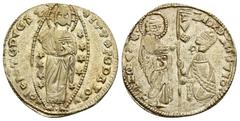 Byzantine & World Coins ISLAMIC. Beyliks of Western Asia Minor. Debased GOLD Ducat (After AD 1348). Late 'K' Series. Imitating a Venetian Ducat of Andrea Dandolo (1344-1354). Rev: AZDR DANDVLO S H VEN