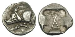 LYCIA. Uncertain dynast. Ca. 520–480 BC. AR tetrobol (2.62 gm). Types as preceding. SNG von Aulock 4051–4052. Rare. Very fine Estimate: $500