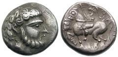 EARLY IMITATIONS OF PHILIP II TETRADRACHMS. AR tetradrachm (14.02 gm). Baumreiter type. Laureate head of Zeus right / Helmeted horseman left with long crest ending in ring, holding branch in raised ri