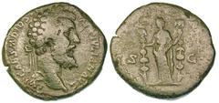 ROMAN EMPIRE. Didius Julianus (AD 193). Æ sestertius (18.32 gm). Rome, ca. April–May AD 193. IMP CAES M DID SE—VER IVLIAN AVG, laureate head of Didius Julianus right / [CONCO]R—D [MILIT] around, S—C i