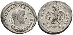 ROMAN PROVINCIAL SELEUCIS and PIERIA. Antioch. Philip I (AD 244–249). Tetradrachm (AR, 27 mm, 13.04 g) Γ = 3 (AD 246), Mint of Rome ΑΥΤΟΚ Κ Μ ΙΟΥΛ ΦΙΛΙΠΠΟΥ ΣΕΒ Laureate, draped and cuirassed bust of P