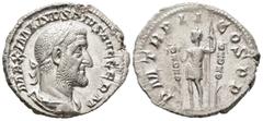 ROMAN IMPERIAL Maximinus I Thrax (AD 235–238). Denarius (AR, 19 mm, 2.82 g) AD 236, Rome mint. MAXIMINVS PIVS AVG GERM Laureate, draped and cuirassed bust of Maximinus I right. / P M TR P II COS P P M