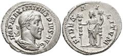 ROMAN IMPERIAL Maximinus I Thrax (AD 235–238). Denarius (AR, 21 mm, 2.81 g), Rome mint, 235. IMP MAXIMINVS PIVS AVG Laureate, draped and cuirassed bust of Maximinus I Thrax right, seen from behind / F