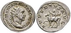 ROMAN IMPERIAL Trajanus Decius (AD 249–251). Antoninianus (AR, 23 mm, 4.46 g), Rome mint, AD 249–250. IMP C M Q TRAIANVS DECIVS AVG Bust of Trajan Decius, radiate, cuirassed, right, seen from behind /