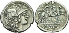Man. Acilius Glabrio (vers 49). Denier.Tête de la Santé à droite. R/. La Santé debout à gauche. (Babelon, Acilia, n° 8 – Sydenham, n° 922). – P. Aelius Paetus (vers 138). *Denier. Tête casquée de Rome