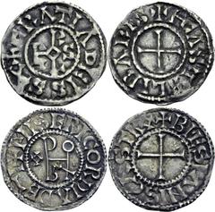 CAROLINGIENS. Charles le Chauve (840-875). *Denier de Bar-sur-Aube. (Gariel, n°44 – Morrison et Grunthal, n°969). Légende Très Rare. – Eudes (888-898). *Denier de Blois. (Gariel, n°9). – Charles le Si