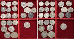 LOTS DE MONNAIES et MÉDAILLIERS Lot de 12 deniers et 11 antoniniens. Deniers de Septime-Sévère, Julia Domna (2), Caracalla (3), Julie Paula (Superbe), Géta, Alexandre-Sévère, Julie Mamaea, Elagabale, 