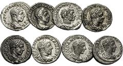 EMPIRE ROMAIN EMPIRE ROMAIN. ÉLAGABALE (218-222). Deniers, Rome (8). (Cohen, n°1 (2), 60, 92 var., 134, 182, 282, 300 var. – RIC, n°56 (2), 86 note, 107,17, 38, 150, 161). Argent. TB et Très Beau. Lot