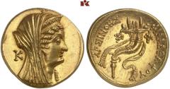 DIE SAMMLUNG ROGER WOLF - CLASSICA ET PATRIA. GRIECHISCHE MÜNZEN. AEGYPTUS. Ptolemaios VIII., 145-116 v. Chr. für Arsinoe II. AV-Oktodrachme (Mnaion), Alexandria; 27,87 g. Kopf r. mit Diadem und Schle
