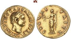 DIE SAMMLUNG ROGER WOLF - CLASSICA ET PATRIA. RÖMISCHE MÜNZEN. MÜNZEN DER RÖMISCHEN KAISERZEIT. Otho, 69 AV-Aureus, Rom; 7,20 g. Kopf r.//Securitas steht l. mit Kranz und Zepter. BMC 13; Calicó 531; C