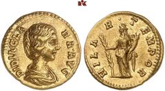 DIE SAMMLUNG ROGER WOLF - CLASSICA ET PATRIA. RÖMISCHE MÜNZEN. MÜNZEN DER RÖMISCHEN KAISERZEIT. Didius Julianus, 193, für Didia Clara AV-Aureus, Rom; 6,82 g. Drapierte Büste r.//Hilaritas steht l. mit