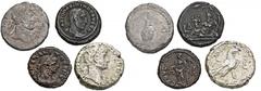 ROMAN COINS LOTS RÖMISCHER MÜNZEN Lot römischer Münzen: Das Lot enthält 4 alexandrinische Tetradrachmen, darunter 2 Münzen des Hadrian (Jahr 2 und 4), eine Münze des Maximinus Thrax (Jahr 4) und eine 