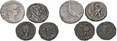 ROMAN COINS LOTS RÖMISCHER MÜNZEN Lot römischer Münzen: Das Lot enthält 4 alexandrinische Tetradrachmen, zu denen jeweils eine Münze des Nero, Hadrian und Maximian zählen sowie eine Prägung von Aureli