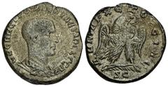 ROMAN COINS MÜNZEN DER RÖMISCHEN KAISERZEIT Traianus Decius, 249-251 für Herennius Etruscus. AR-Tetradrachme, 250/251, Antiochia; 12,71 g. Drapierte Büste r.//Adler steht r. auf Palmzweig mit Kranz im