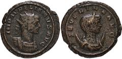 ROMAN COINS MÜNZEN DER RÖMISCHEN KAISERZEIT Aurelianus, 270-275 und Severina. Æ-Doppelsesterz, 275, Rom, 11. Emission; 15,11 g. Gepanzerte Büste r. mit Strahlenbinde//Drapierte Büste r. auf Mondsichel