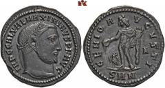 ROMAN COINS MÜNZEN DER RÖMISCHEN KAISERZEIT Maximinus II. Daia, 305-313. Æ-Follis, 312, Nicomedia, 1. Offizin; 6,07 g. Kopf r. mit Lorbeerkranz//Genius steht l. mit Patera und Füllhorn, davor Adler. R