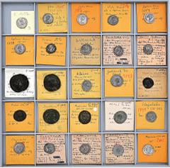 ROMAN COINS LOTS RÖMISCHER MÜNZEN Münzen des 2. bis 4. Jahrhunderts: Es finden sich Münzen von Marcus Aurelius bis Maximianus I., darunter folgende Exemplare: 1. Marcus Aurelius (Denar, RIC 122); 2. F