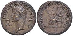 ROMAN COINS ROMAN COINS MÜNZEN DER RÖMISCHEN KAISERZEIT Gaius Caligula, 37-41 für Divus Augustus. Æ-Dupondius, Rom; 14,35 g. Kopf l. mit Strahlenbinde//Augustus sitzt l. mit Zweig. BMC 88; Coh. 87; RI
