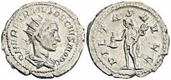 ROMAN COINS ROMAN COINS MÜNZEN DER RÖMISCHEN KAISERZEIT Traianus Decius, 249-251 für Herennius Etruscus. AR-Antoninian, 250/251, Rom; 4 g. Drapierte Büste r. mit Strahlenbinde//Mercur steht l. mit Bör