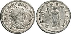 ROMAN COINS ROMAN COINS MÜNZEN DER RÖMISCHEN KAISERZEIT Traianus Decius, 249-251 für Herennius Etruscus. AR-Antoninian, 250/251, Rom; 6,11 g. Drapierte Büste r. mit Strahlenbinde//Spes geht l. mit Blu
