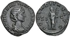 ROMAN COINS ROMAN COINS MÜNZEN DER RÖMISCHEN KAISERZEIT Traianus Decius, 249-251 für Herennia Etruscilla. Æ-Sesterz, Rom; 17,18 g. Drapierte Büste r. mit Diadem//Fecunditas steht l. mit Füllhorn und h