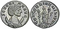ROMAN COINS ROMAN COINS MÜNZEN DER RÖMISCHEN KAISERZEIT Aurelianus, 270-275 für Severina. B-Antoninian, 275, Rom, 11. Emission; 3,51 g. Drapierte Büste r. mit Diadem auf Mondsichel//Concordia steht l.
