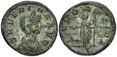 ROMAN COINS ROMAN COINS MÜNZEN DER RÖMISCHEN KAISERZEIT Aurelianus, 270-275 für Severina. Æ-Sesterz, 275, Rom, 11. Emission; 8,15 g. Drapierte Büste r. mit Diadem//Juno steht l. mit Patera und Zepter,