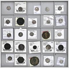 ROMAN COINS ROMAN COINS LOTS RÖMISCHER MÜNZEN Lot meist römischer Münzen von der Republik bis in die Spätantike: Enthalten sind 15 Denare (darunter u. a. ein Elefantendenar Caesars und zwei Legionsden
