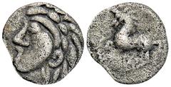 CELTIC COINS GERMANIA VINDELIKER. AR-Quinar (Büschelquinar), 1. Jahrhundert v. Chr.; 1,79 g. Kopf l.//Pferd l. Kellner Typ Prototyp; Slg. Flesche 365. Etwas korrodiert, sehr schön