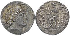 GREEK COINS SYRIA Philippos I., 95-83 v. Chr. AR-Tetradrachme, 95/87 v. Chr., unbestimmte kilikische Münzstätte; 15,85 g. Kopf r. mit Diadem//Zeus Nikephoros sitzt l. Houghton/Lorber/Hoover 2460 d; Ne