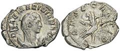 ROMAN COINS MÜNZEN DER RÖMISCHEN KAISERZEIT Valerianus, 253-260 für Diva Mariniana. AR-Antoninian, Viminacium; 3,18 g. Drapierte Büste r. mit Schleier auf Mondsichel//Pfau fliegt r. mit Diva. MIR 850 