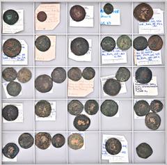 ROMAN COINS LOTS RÖMISCHER MÜNZEN Lot römischer Bronzemünzen: Das Lot enthält 54 Reichsprägungen vom Sesterz bis zum Quadrans von Augustus bis Postumus, darunter befinden sich Stücke von Augustus, Cla