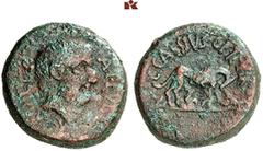 DIE SAMMLUNG DR. W. R., TEIL 7 ASIA. PONTUS ET BITHYNIA. Æ, 27 BC, APAMEIA, Proconsul Appius Claudius Pulcher and Duumvir C. Cassius, 16 mm, 3.00g. AP PVL[CHER] PRO COS, bare head of Appius Claudius r