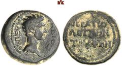DIE SAMMLUNG DR. W. R., TEIL 7 ASIA. PHRYGIA. Æ, 10-8 BC, HIERAPOLIS, Proconsul Paullus Fabius Q. F. Maximus and local magistrate Tryphon, 18 mm, 3.59 g. ΦΑΒΙΟΣ / ΜΑΞΙΜΟΣ, bare head of Fabius Maximus 