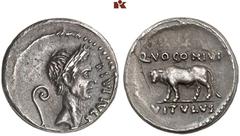 DIE SAMMLUNG DR. W. R., TEIL 8 IMPERATORISCHE PRÄGUNGEN. C. Julius Caesar und seine Verbündeten. C. Julius Caesar, † 44 v. Chr.: Posthume Prägungen. AR-Denar, posthum, 40 v. Chr., Rom, Q. Voconius Vit