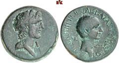 DIE SAMMLUNG DR. W. R., TEIL 8 IMPERATORISCHE PRÄGUNGEN. C. Julius Caesar und seine Verbündeten. C. Julius Caesar, † 44 v. Chr.: Posthume Prägungen. Æs, Jahr 87 (= 40/41), Aigeai (Cilicia); 13,14 g. D