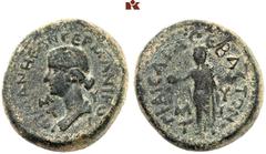 DIE SAMMLUNG DR. W. R., TEIL 8 RÖMISCHES KAISERREICH: JULISCH-CLAUDISCHES HERRSCHERHAUS. Caligula, 37-41, und Julia Livilla. Æs, Mytilene (Lesbos); 6,80 g. Drapierte Büste der Julia Livilla l.//Der ve