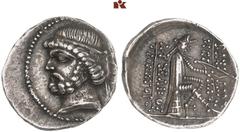 GRIECHISCHE MÜNZEN PARTHIA. Phraates II., 132-127 v. Chr. AR-Drachme, 128/127 v. Chr., Ekbatana; 4,07 g. Kopf l. mit Diadem// Arsakes sitzt r. mit Bogen. Sellwood 16.2; Shore 42; Sunrise Collection -.